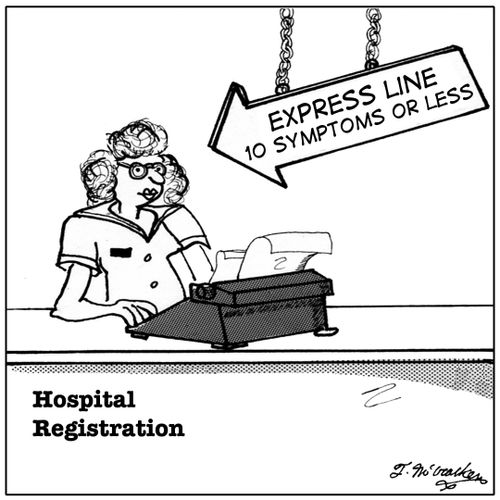 Express Line, 10 Symptoms or Less.