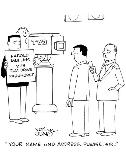 'Your name and address, please, sir.'