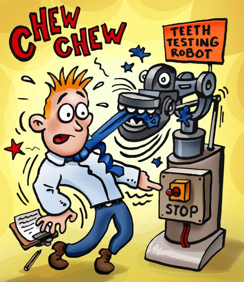 Teeth testing robot.