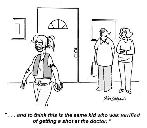 '... and to think this is the same kid who was terrified of getting a shot at the doctor.'