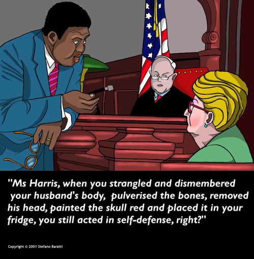 "...You still acted in self-defense, right?"