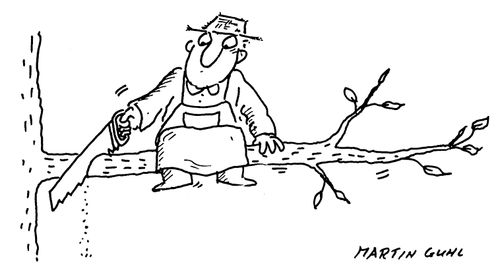 Sawing a branch