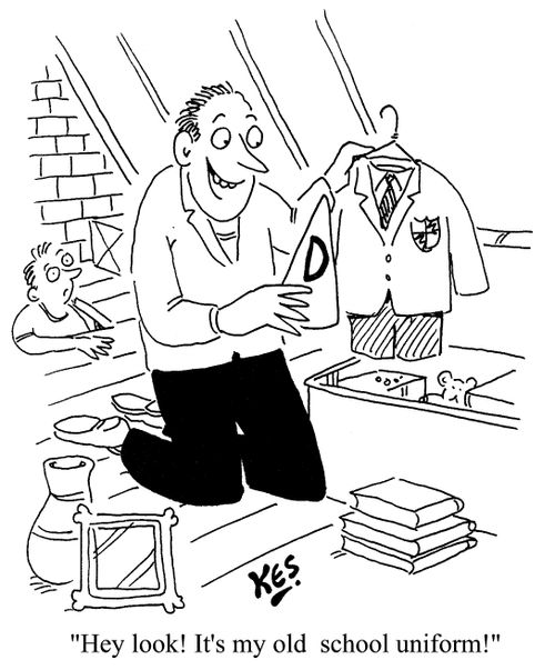 "Hey look!  It's my old, school uniform"