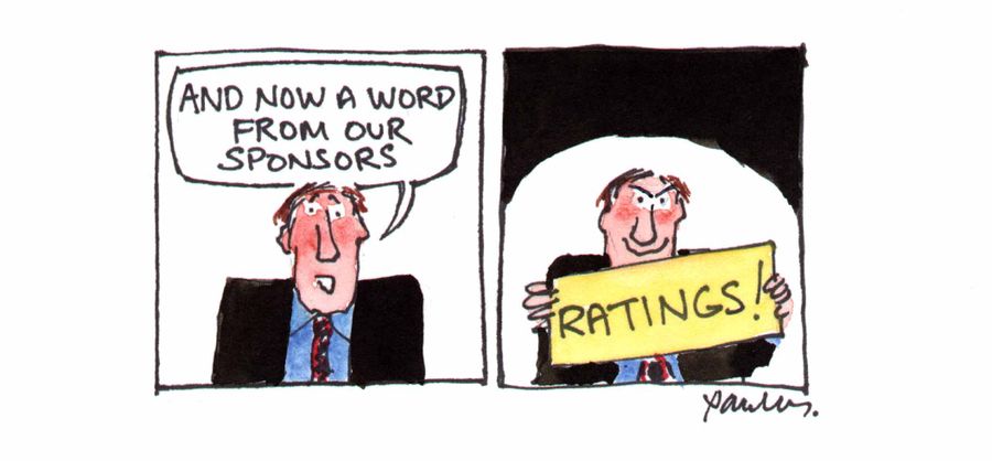 "And now a word from our sponsors...ratings."