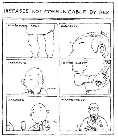 'Diseases not communicable by sex' ends with 'accountacy'