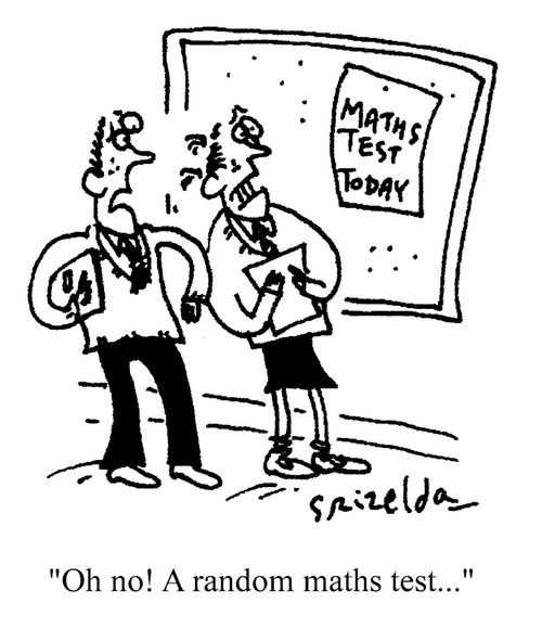 'Oh no! A random maths test...'