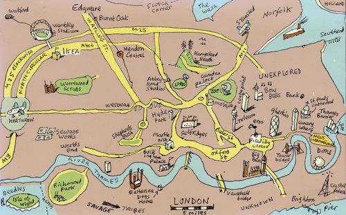 London map drawn from memory.