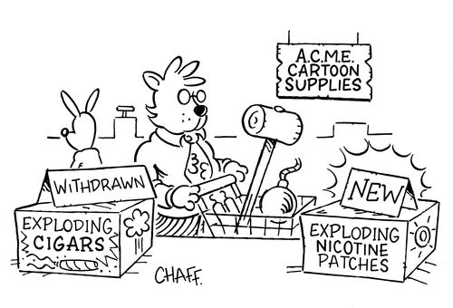 ACME Cartoon Supplies - Withdrawn Exploding Cigars/New Exploding Nicotine Patches.
