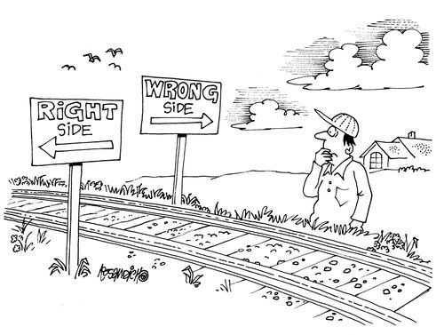 Wrong side of the tracks.