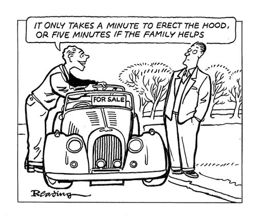 'It only takes a minute to erect the hood, or five minutes if the family helps.'