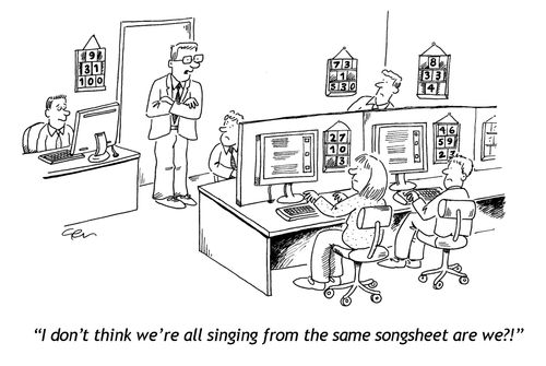 'I don't think we're all singing from same songsheet are we!'