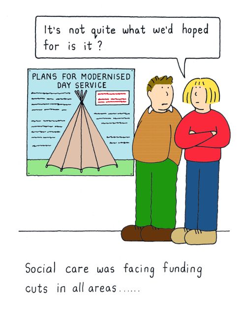 Social care was facing funding cuts in all areas...