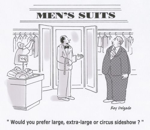 'Would you prefer large, extra-large or circus sideshow?'