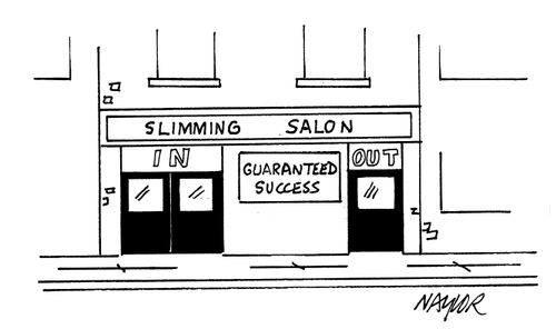 Slimming Salon - Double Doors In, Single Doors Out.