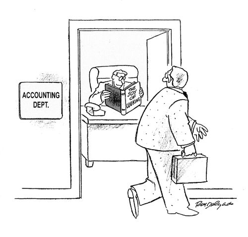 Accountant Reading 'The Joy of Cooking.'