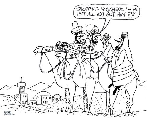 "Shopping vouchers? Is that all you got him?"