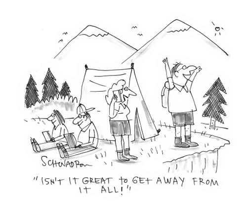 'Isn't it great to get away from it all.'