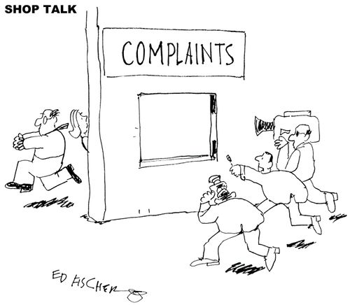 Complaint department flees from media