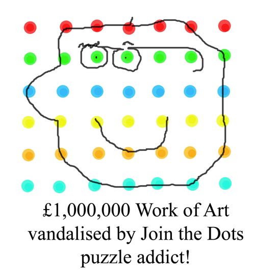 £1,000,000 work of art vandalised by Join the Dots puzzle addict!