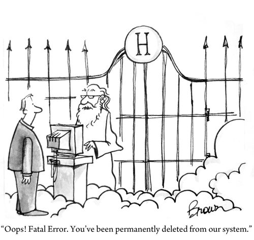 'Opps! Fatal Error. You've been permanently deleted from our system.'