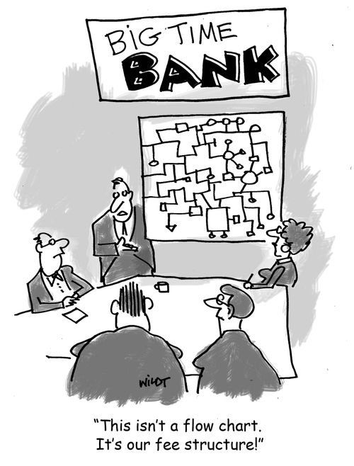 'This isn't a flow chart. It's our fee structure!'