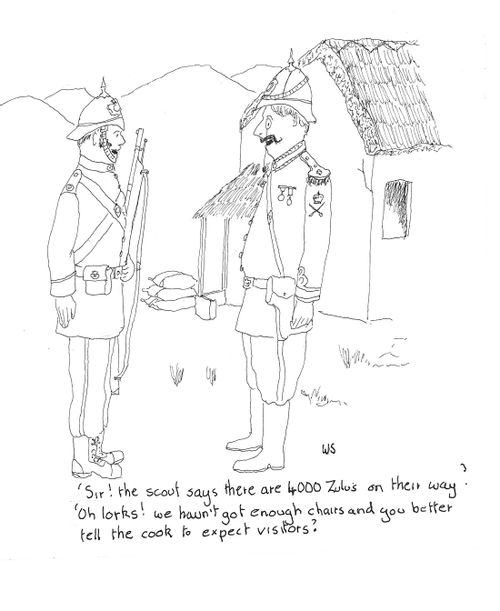 'Sir! The scout says there are 4000 Zulus on their way.'