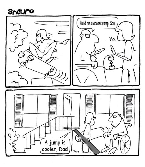 'A jump is cooler, Dad.'