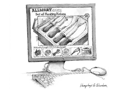 People who bought a set of hunting knives also bought gloves, duct tape, rope. . . 