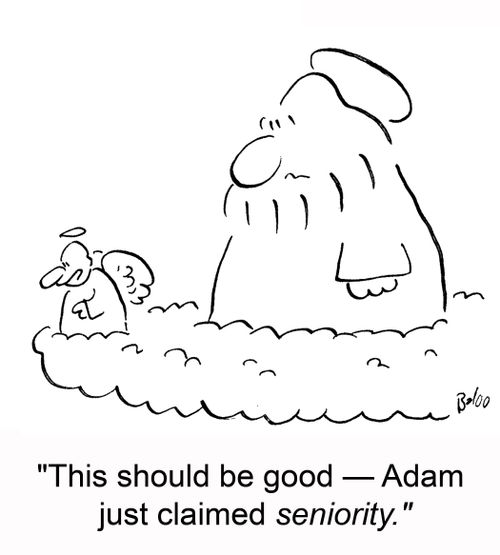 'This should be good -- Adam just claimed seniority.'