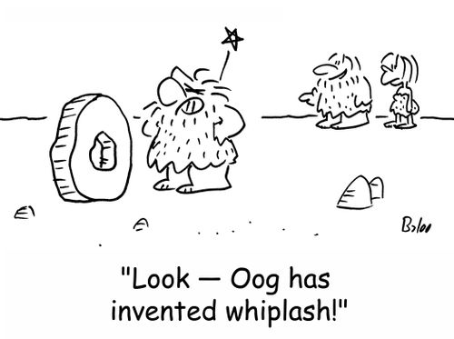 'Look -- Oog has invented whiplash!'