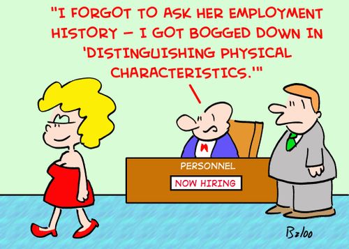 'I forgot to ask her employment history -- I got bogged won in 'distinguishing personal characteristics.''