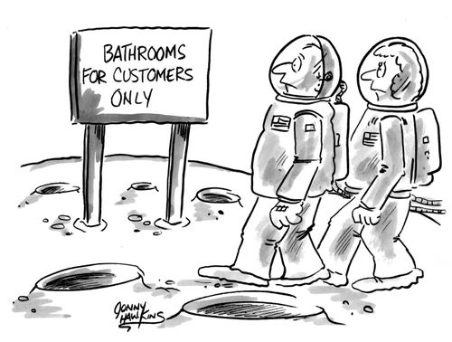 Men on modernised moon