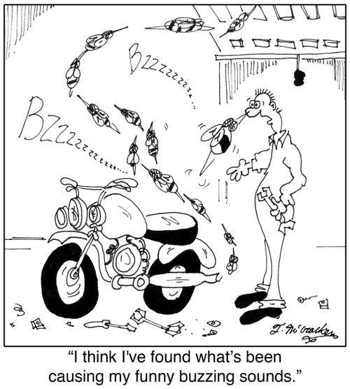 'I think I've found what's been causing my funny buzzing sounds.'