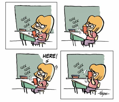 Texting in Class.