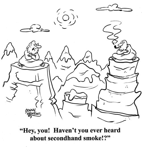 Guru to smoking guru: 'Hey, you! Haven't you ever heard about secondhand smoke!?'