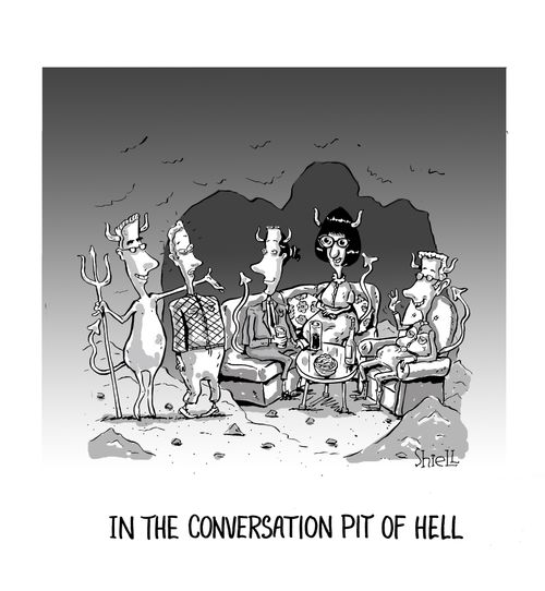 In the Conversation Pit of Hell.
