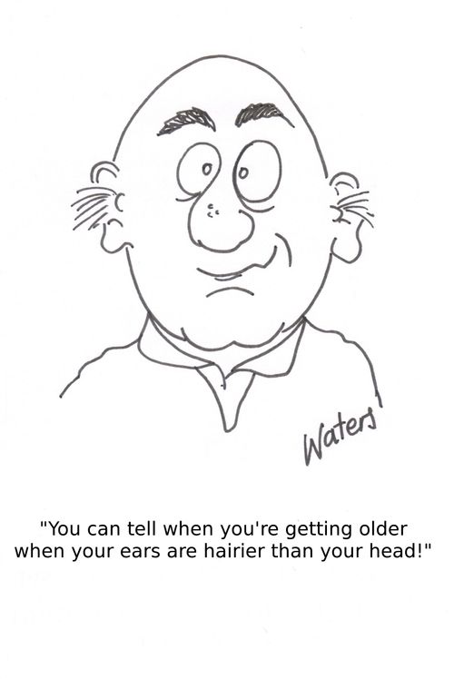 'You can tell when you're getting older when your ears are hairier than your head!' 