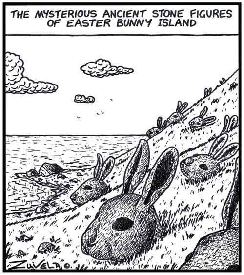 The mysterious ancient stone figures of Easter Bunny Island 