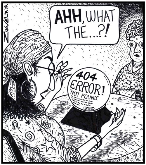 Fortune-teller: 'AHH, what the...?!' 