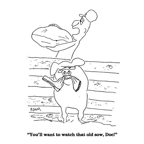 'You'll want to watch that old sow, Doc!'