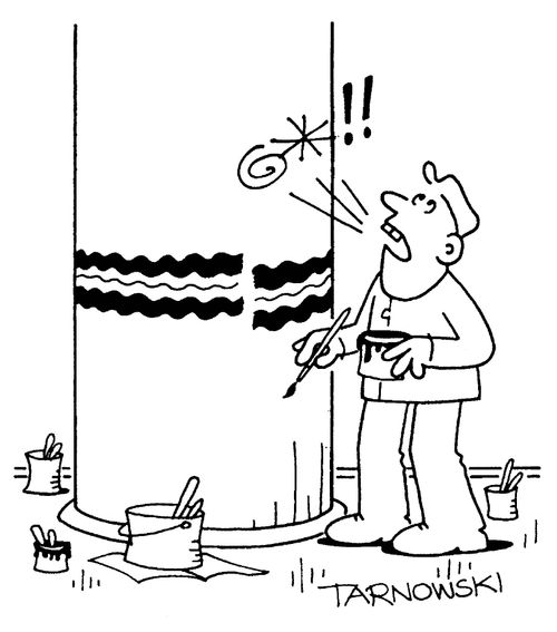 Decorating a column.