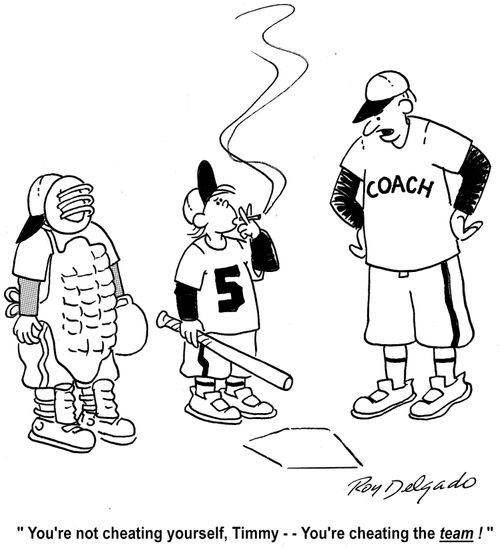 'You're not cheating yourself, Timmy, you're cheating the team!'