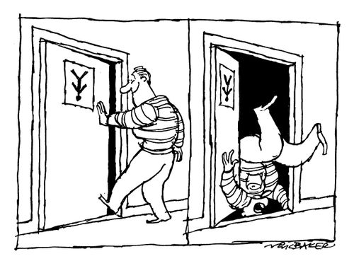 Falling down door