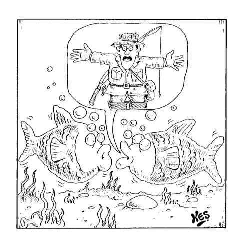 Fish talking about fisherman