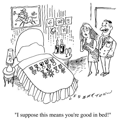 Medals on the Bed/"I suppose this means you're good in bed."
