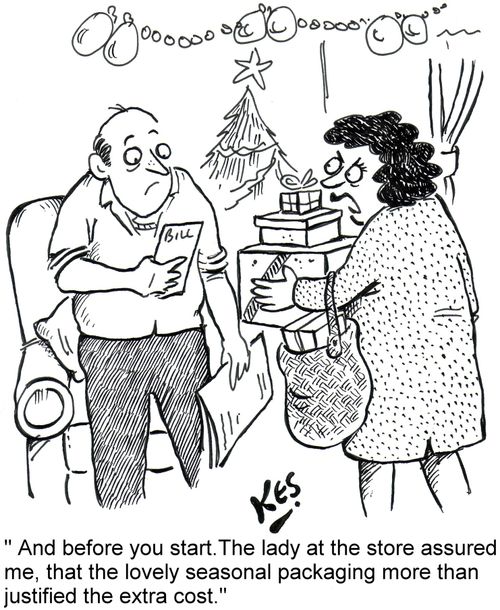 'And before you start. The lady at the store assured me, that the lovely seasonal packaging more than justified the extra cost.'