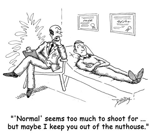 ''Normal' seems too much to shoot for ... but maybe I can keep you out of the nuthouse.'