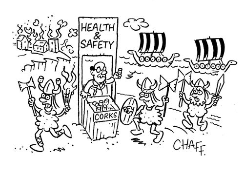 Health and Safety - Corks for Viking Helmets.