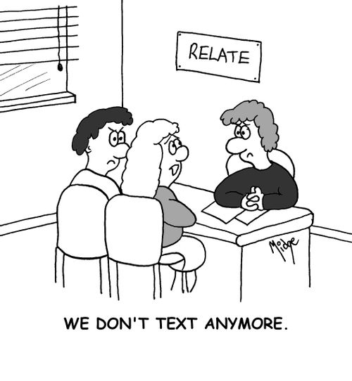 'We don't text anymore'