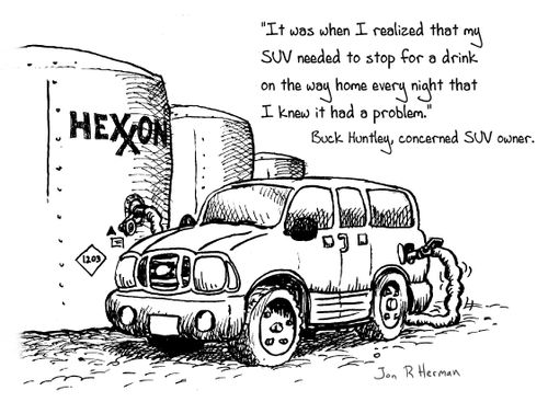 SUV has a drinking problem.
